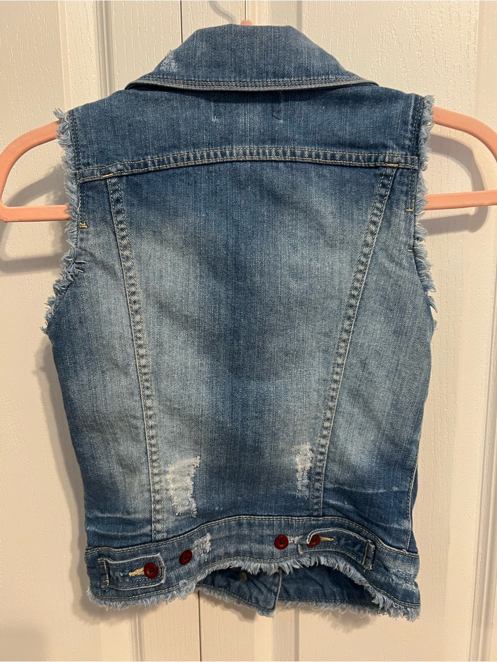 W Collection Frayed Blue Denim Vest - Picture 3 of 4